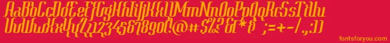ContextClipped Font – Orange Fonts on Red Background