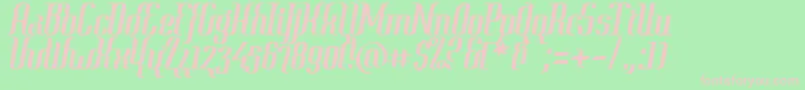 ContextClipped-fontti – vaaleanpunaiset fontit vihreällä taustalla