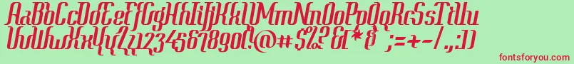 ContextClipped Font – Red Fonts on Green Background