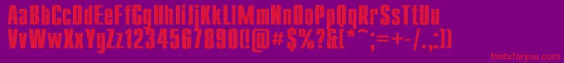 Compact0-Schriftart – Rote Schriften auf violettem Hintergrund