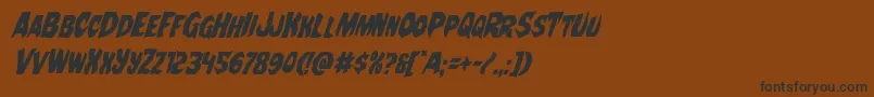 フォントNightchildecondital – 黒い文字が茶色の背景にあります