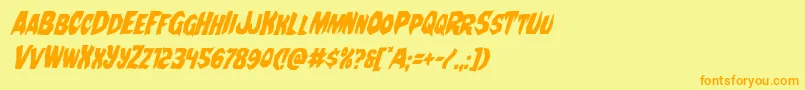 Nightchildecondital Font – Orange Fonts on Yellow Background