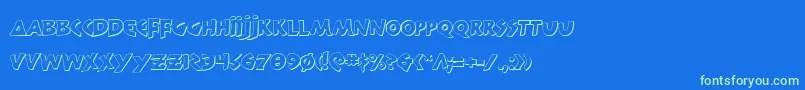 300trojanss Font – Green Fonts on Blue Background