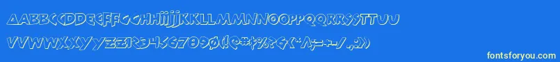 300trojanss Font – Yellow Fonts on Blue Background