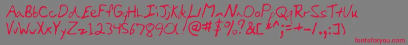 KyleRegular Font – Red Fonts on Gray Background