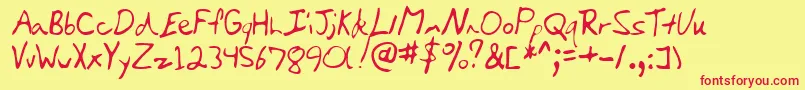 KyleRegular Font – Red Fonts on Yellow Background