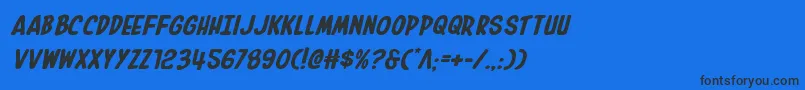 Шрифт Inhouseeditionexpandital – чёрные шрифты на синем фоне