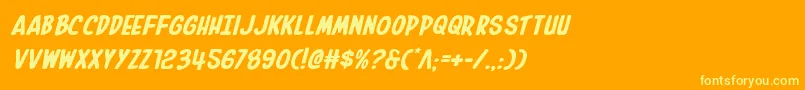 Inhouseeditionexpandital Font – Yellow Fonts on Orange Background