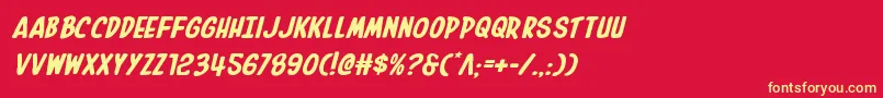 Inhouseeditionexpandital Font – Yellow Fonts on Red Background