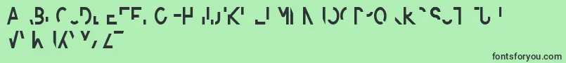 Amputierte-fontti – mustat fontit vihreällä taustalla