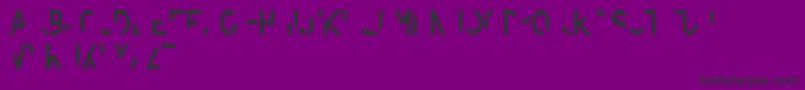 Amputierte-Schriftart – Schwarze Schriften auf violettem Hintergrund