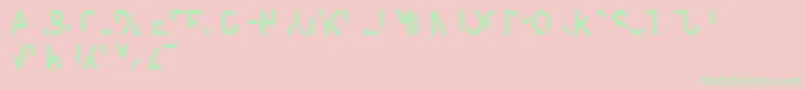 Amputierte-Schriftart – Grüne Schriften auf rosa Hintergrund