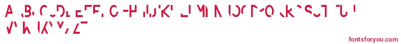 フォントAmputierte – 白い背景に赤い文字