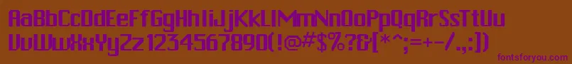 Rschitown-Schriftart – Violette Schriften auf braunem Hintergrund