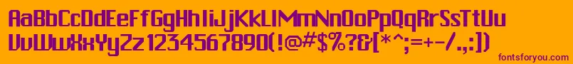 Rschitown-Schriftart – Violette Schriften auf orangefarbenem Hintergrund