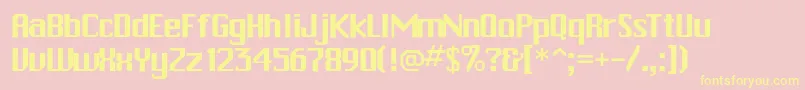 Rschitown-Schriftart – Gelbe Schriften auf rosa Hintergrund