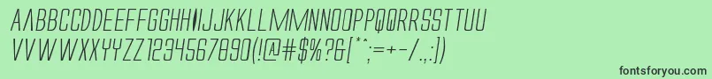 Alienleagueiiexpandital Font – Black Fonts on Green Background