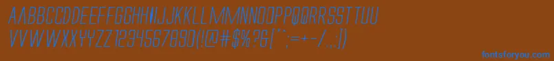 Alienleagueiiexpandital Font – Blue Fonts on Brown Background