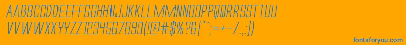 Alienleagueiiexpandital Font – Blue Fonts on Orange Background