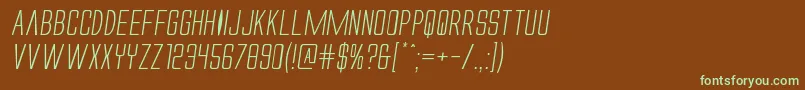 Alienleagueiiexpandital Font – Green Fonts on Brown Background