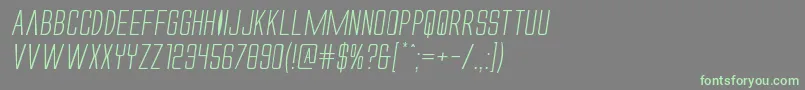 Alienleagueiiexpandital Font – Green Fonts on Gray Background