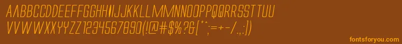 Alienleagueiiexpandital Font – Orange Fonts on Brown Background