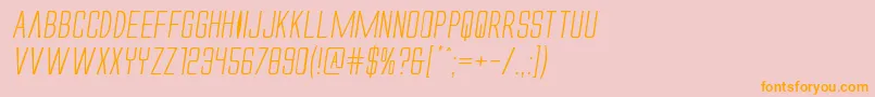 Alienleagueiiexpandital Font – Orange Fonts on Pink Background