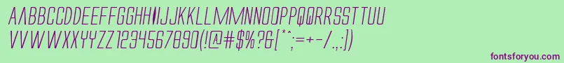 Alienleagueiiexpandital Font – Purple Fonts on Green Background