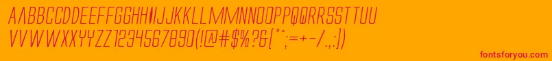 Alienleagueiiexpandital Font – Red Fonts on Orange Background