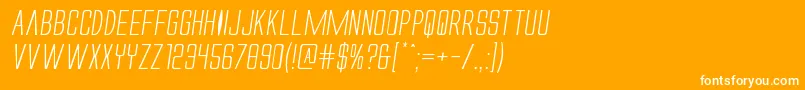 Alienleagueiiexpandital Font – White Fonts on Orange Background