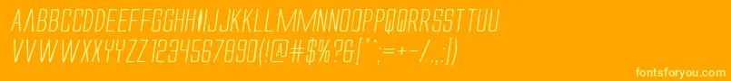 Alienleagueiiexpandital Font – Yellow Fonts on Orange Background