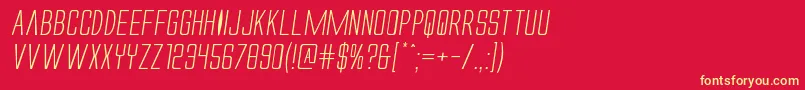 Alienleagueiiexpandital Font – Yellow Fonts on Red Background