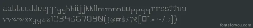 フォントOmellonsLight – 黒い背景に灰色の文字