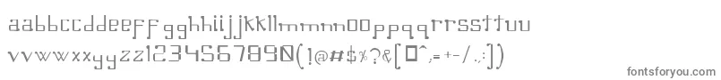 フォントOmellonsLight – 白い背景に灰色の文字