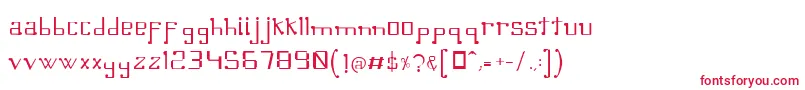 フォントOmellonsLight – 白い背景に赤い文字