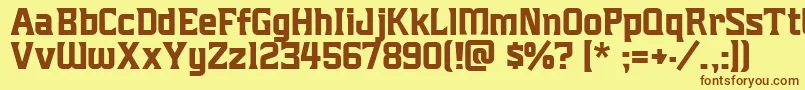 Mightymightyfriars Font – Brown Fonts on Yellow Background