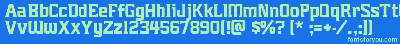 Mightymightyfriars Font – Green Fonts on Blue Background