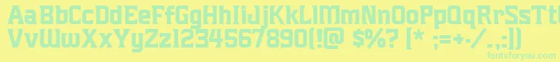 Mightymightyfriars Font – Green Fonts on Yellow Background