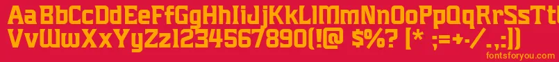 Mightymightyfriars Font – Orange Fonts on Red Background