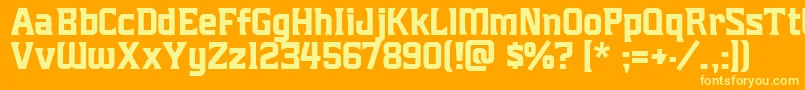 Mightymightyfriars Font – Yellow Fonts on Orange Background