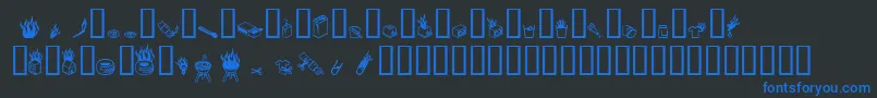 Pyrobats Font – Blue Fonts on Black Background