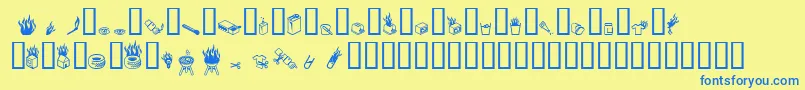 Pyrobats Font – Blue Fonts on Yellow Background