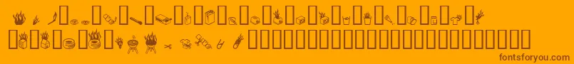Pyrobats Font – Brown Fonts on Orange Background