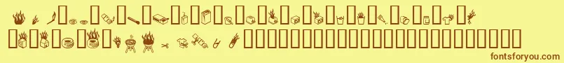 Pyrobats Font – Brown Fonts on Yellow Background
