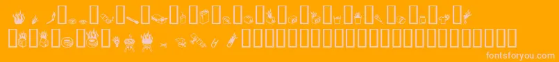 Pyrobats Font – Pink Fonts on Orange Background