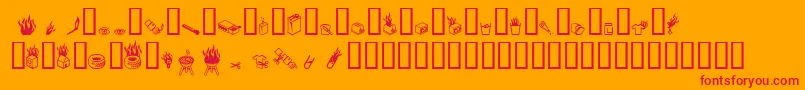 fuente Pyrobats – Fuentes Rojas Sobre Fondo Naranja