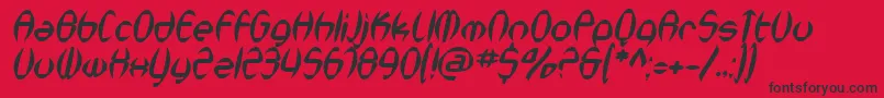 SfSynthonicPopOblique Font – Black Fonts on Red Background