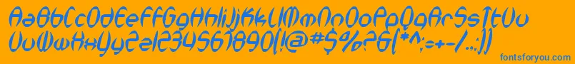 SfSynthonicPopOblique Font – Blue Fonts on Orange Background