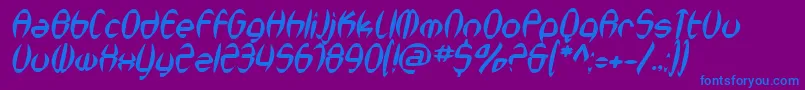 SfSynthonicPopOblique Font – Blue Fonts on Purple Background