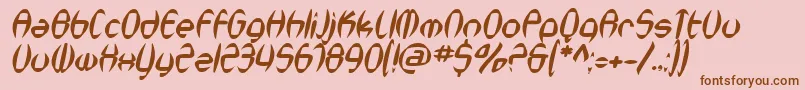 SfSynthonicPopOblique Font – Brown Fonts on Pink Background